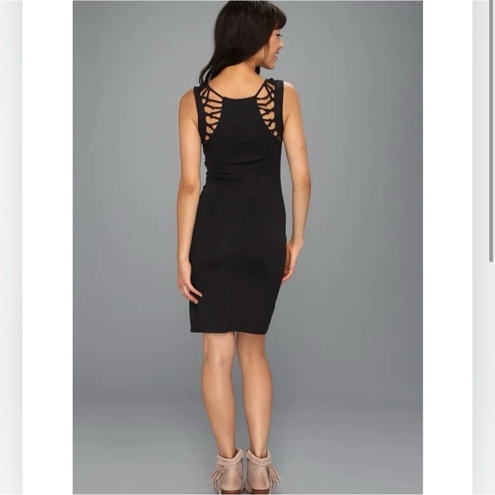 Free People Macramazing Bodycon Black Midi Dress